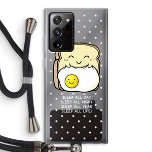 CaseCompany Sleep All Day: Samsung Galaxy Note 20 Ultra / Note 20 Ultra 5G Transparant Hoesje met koord