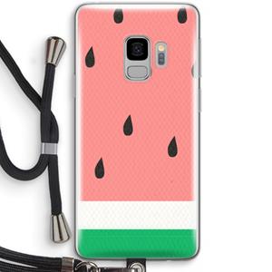 CaseCompany Watermeloen: Samsung Galaxy S9 Transparant Hoesje met koord