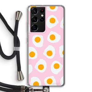 CaseCompany Dancing eggs: Samsung Galaxy S21 Ultra Transparant Hoesje met koord