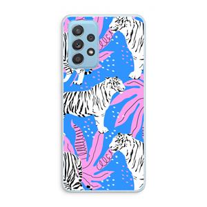 CaseCompany Tijger: Samsung Galaxy A73 Transparant Hoesje