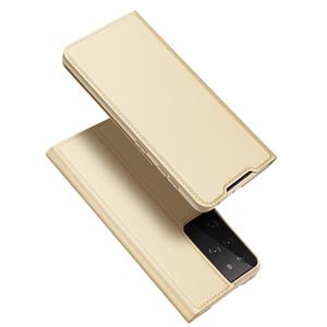 Dux Ducis Pro Serie Slim wallet hoes - Samsung Galaxy S21 Ultra - Goud