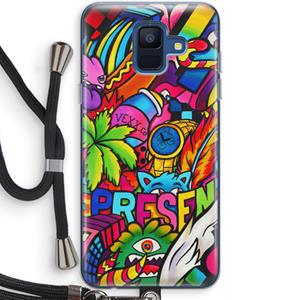 CaseCompany Represent: Samsung Galaxy A6 (2018) Transparant Hoesje met koord