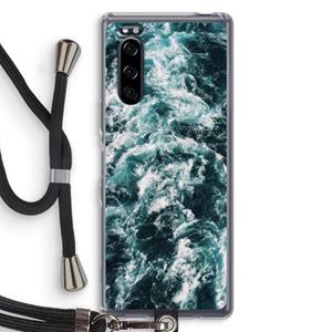 CaseCompany Zee golf: Sony Xperia 5 Transparant Hoesje met koord