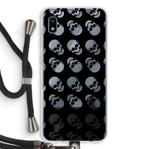 CaseCompany Musketon Skulls: Samsung Galaxy A10 Transparant Hoesje met koord