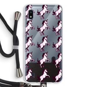 CaseCompany Musketon Unicorn: Samsung Galaxy A10 Transparant Hoesje met koord