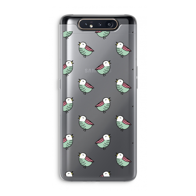 CaseCompany Vogeltjes: Samsung Galaxy A80 Transparant Hoesje