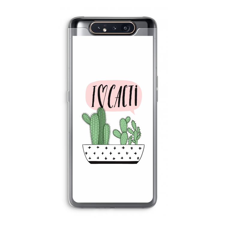 CaseCompany I love cacti: Samsung Galaxy A80 Transparant Hoesje