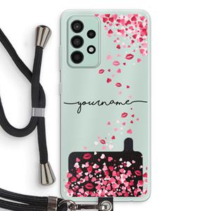 CaseCompany Hartjes en kusjes: Samsung Galaxy A52s 5G Transparant Hoesje met koord
