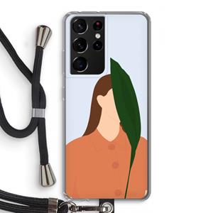 CaseCompany Leaf: Samsung Galaxy S21 Ultra Transparant Hoesje met koord