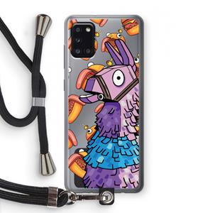 CaseCompany Loot Burger: Samsung Galaxy A31 Transparant Hoesje met koord