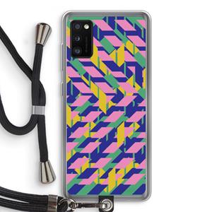 CaseCompany Skew Blush 1: Samsung Galaxy A41 Transparant Hoesje met koord