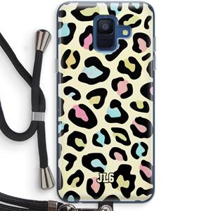 CaseCompany Leopard pattern: Samsung Galaxy A6 (2018) Transparant Hoesje met koord
