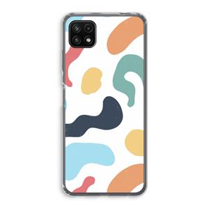 CaseCompany Memphis Shapes Blue: Samsung Galaxy A22 5G Transparant Hoesje