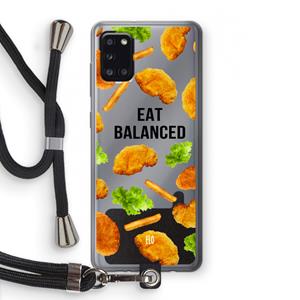 CaseCompany Eat Balanced: Samsung Galaxy A31 Transparant Hoesje met koord