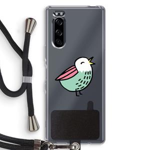 CaseCompany Birdy: Sony Xperia 5 Transparant Hoesje met koord