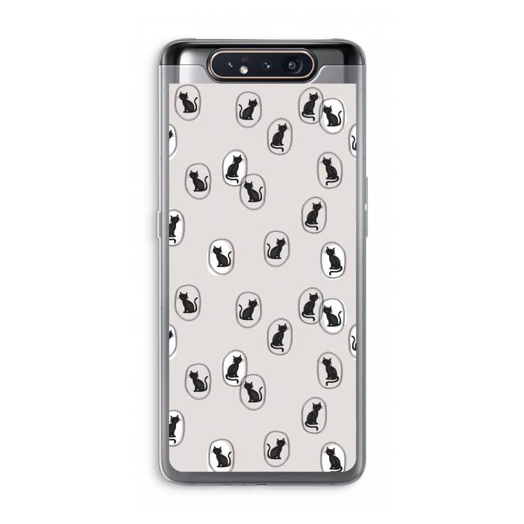 CaseCompany Miauw: Samsung Galaxy A80 Transparant Hoesje