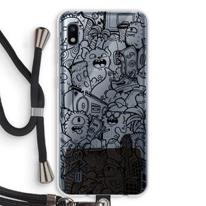 CaseCompany Vexx Black City : Samsung Galaxy A10 Transparant Hoesje met koord