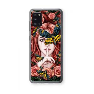 CaseCompany Lady Moth: Samsung Galaxy A31 Transparant Hoesje