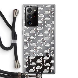 CaseCompany Zwanen: Samsung Galaxy Note 20 Ultra / Note 20 Ultra 5G Transparant Hoesje met koord