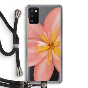 CaseCompany Pink Ellila Flower: Samsung Galaxy A41 Transparant Hoesje met koord