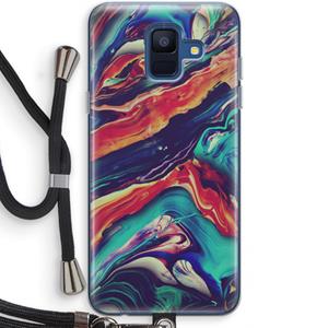 CaseCompany Chameleon Sun: Samsung Galaxy A6 (2018) Transparant Hoesje met koord