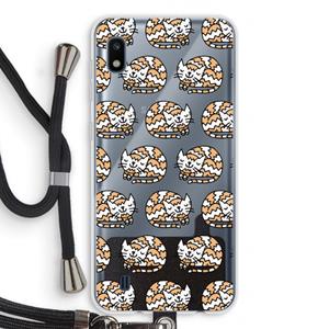 CaseCompany Slapende poes: Samsung Galaxy A10 Transparant Hoesje met koord
