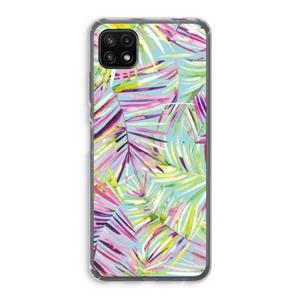CaseCompany Tropical Palms Blue: Samsung Galaxy A22 5G Transparant Hoesje