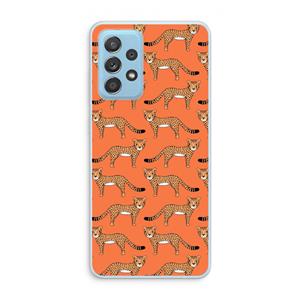 CaseCompany Cheetah: Samsung Galaxy A73 Transparant Hoesje