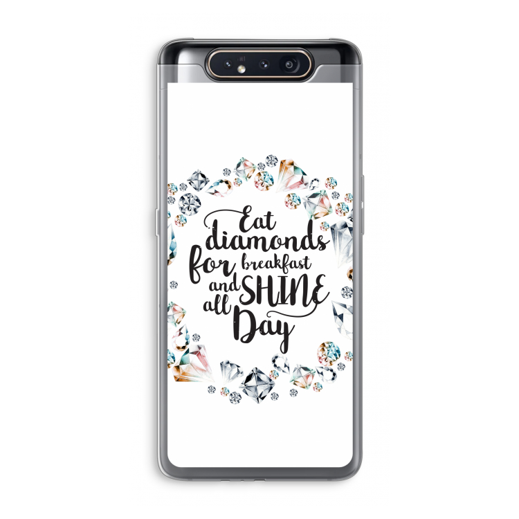 CaseCompany Diamonds: Samsung Galaxy A80 Transparant Hoesje