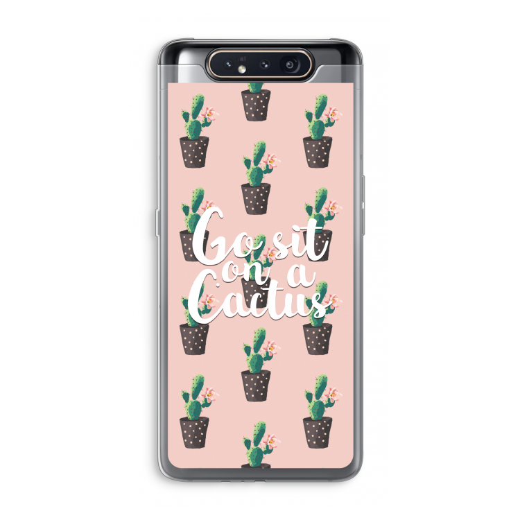 CaseCompany Cactus quote: Samsung Galaxy A80 Transparant Hoesje