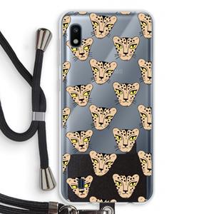 CaseCompany Tijger: Samsung Galaxy A10 Transparant Hoesje met koord