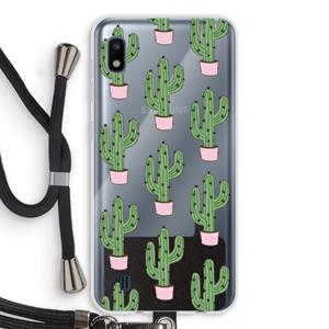 CaseCompany Cactus Lover: Samsung Galaxy A10 Transparant Hoesje met koord