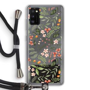CaseCompany Sweet little flowers: Samsung Galaxy A41 Transparant Hoesje met koord