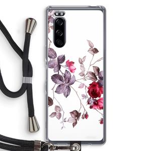 CaseCompany Mooie bloemen: Sony Xperia 5 Transparant Hoesje met koord