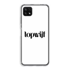 CaseCompany Topwijf Wit: Samsung Galaxy A22 5G Transparant Hoesje