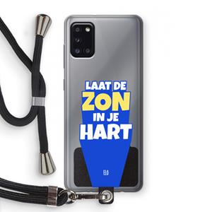 CaseCompany Laat de zon in je hart: Samsung Galaxy A31 Transparant Hoesje met koord