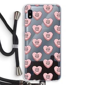 CaseCompany Chicks before dicks: Samsung Galaxy A10 Transparant Hoesje met koord