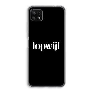 CaseCompany Topwijf Zwart: Samsung Galaxy A22 5G Transparant Hoesje