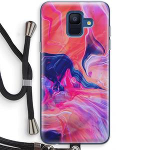 CaseCompany Earth And Ocean: Samsung Galaxy A6 (2018) Transparant Hoesje met koord