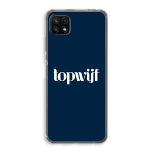 CaseCompany Topwijf Navy: Samsung Galaxy A22 5G Transparant Hoesje
