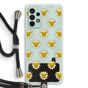 CaseCompany Leeuwenkoppen: Samsung Galaxy A52s 5G Transparant Hoesje met koord