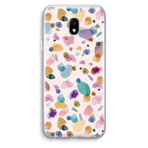 CaseCompany Terrazzo Memphis Pink: Samsung Galaxy J3 (2017) Transparant Hoesje