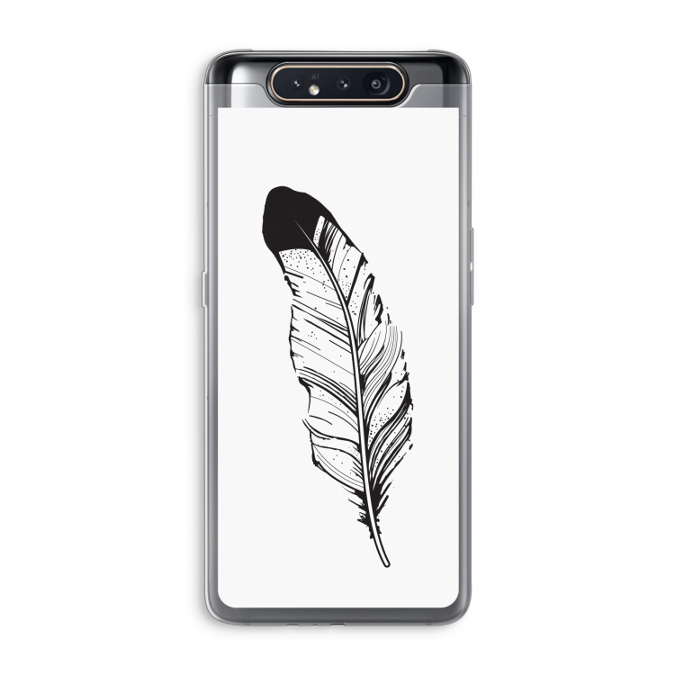 CaseCompany Pluim: Samsung Galaxy A80 Transparant Hoesje