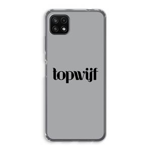 CaseCompany Topwijf Grijs Zwart: Samsung Galaxy A22 5G Transparant Hoesje