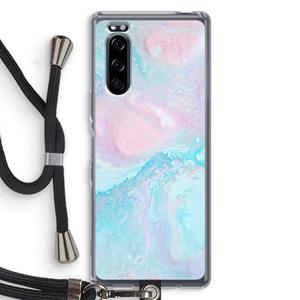 CaseCompany Fantasie pastel: Sony Xperia 5 Transparant Hoesje met koord