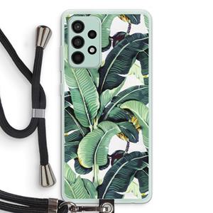 CaseCompany Bananenbladeren: Samsung Galaxy A52s 5G Transparant Hoesje met koord