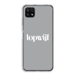 CaseCompany Topwijf Grijs Wit: Samsung Galaxy A22 5G Transparant Hoesje