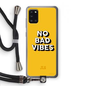 CaseCompany No Bad Vibes: Samsung Galaxy A31 Transparant Hoesje met koord