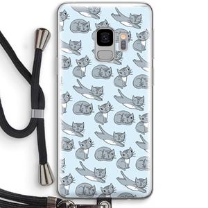 CaseCompany Poezen: Samsung Galaxy S9 Transparant Hoesje met koord