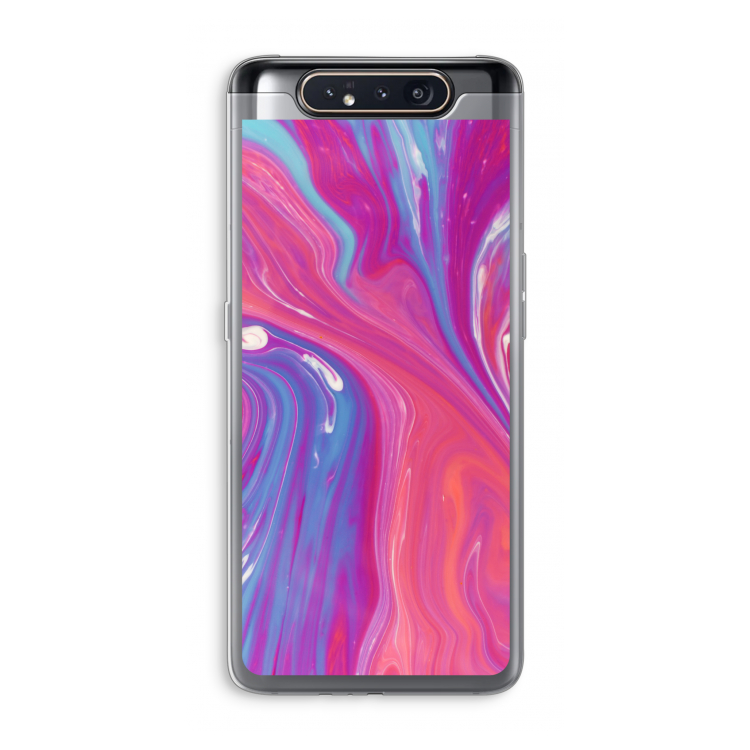 CaseCompany Paarse stroom: Samsung Galaxy A80 Transparant Hoesje
